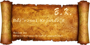 Börzsei Kristóf névjegykártya
