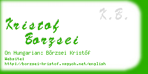 kristof borzsei business card
