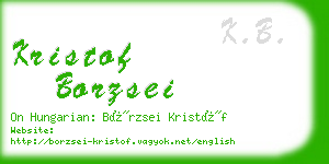 kristof borzsei business card